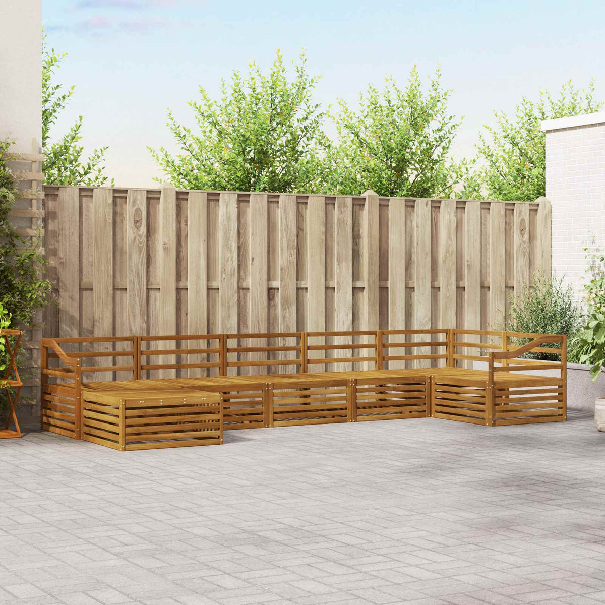 Buiten bankenset 7 pcs Naturel is nu te koop bij PeponiXL, paradijselijk wonen!