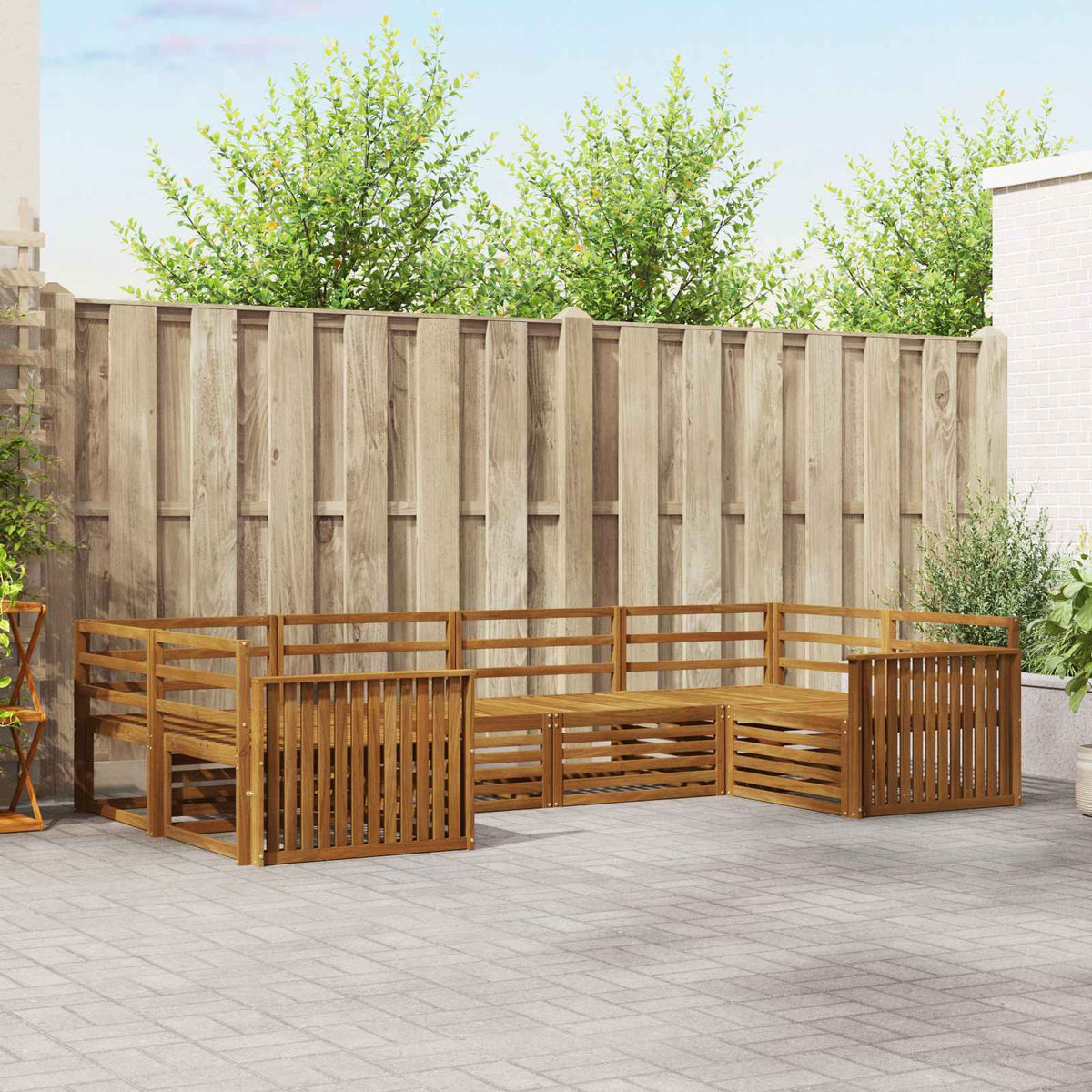 Buiten bankenset 6 pcs Naturel is nu te koop bij PeponiXL, paradijselijk wonen!
