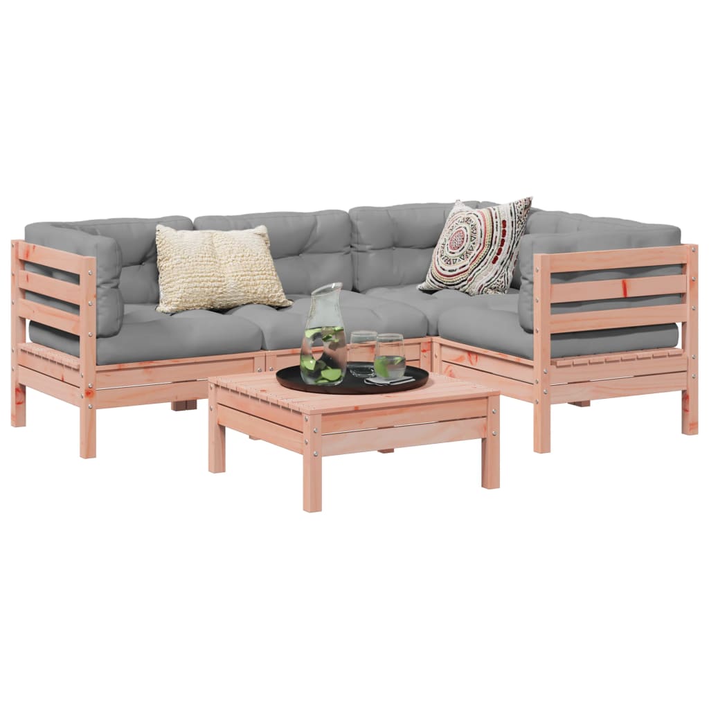 5-delige Loungeset met kussens massief douglas vurenhout is nu te koop bij PeponiXL, paradijselijk wonen!