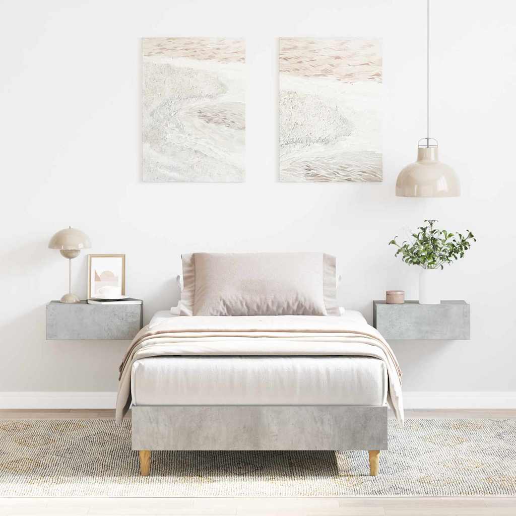 Bedframe Beton Grijs 203 x 93 x 25 cm Bewerkt hout is nu te koop bij PeponiXL, paradijselijk wonen!