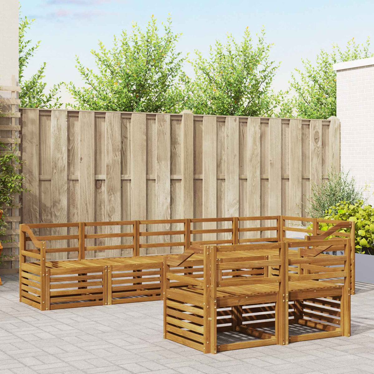 Sofa-Sets 8 pcs Naturel Massief Acaciahout is nu te koop bij PeponiXL, paradijselijk wonen!