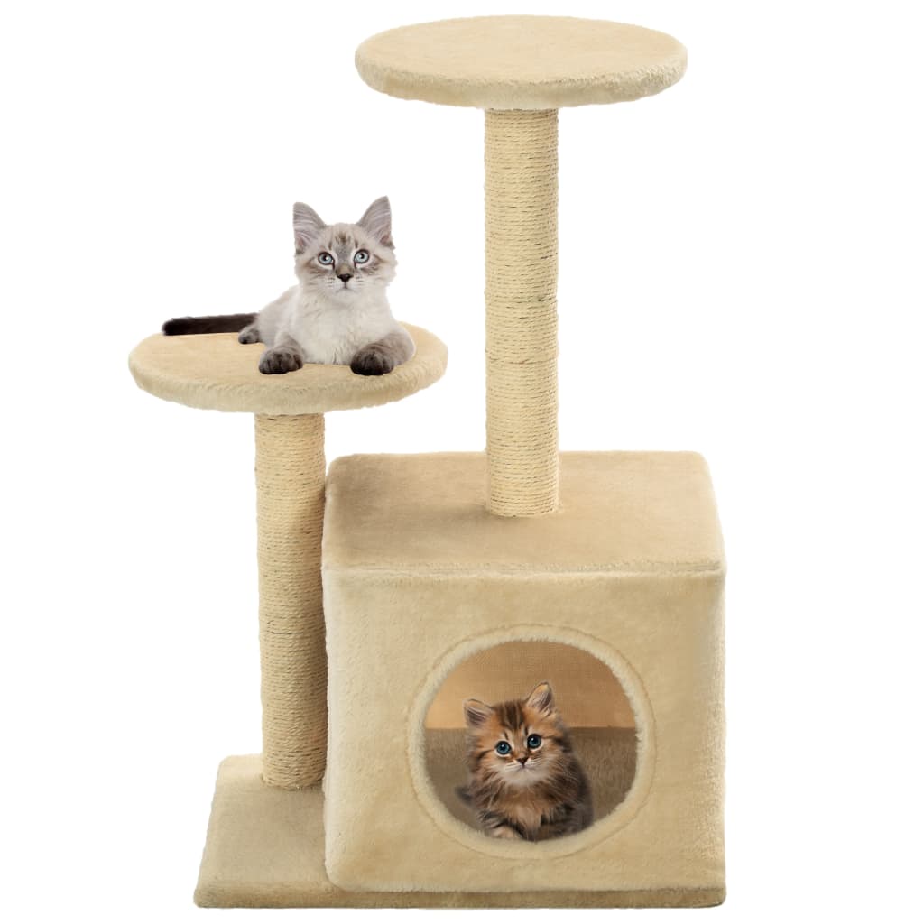 Kattenkrabpaal met sisal krabpalen 60 cm beige is nu te koop bij PeponiXL, paradijselijk wonen!