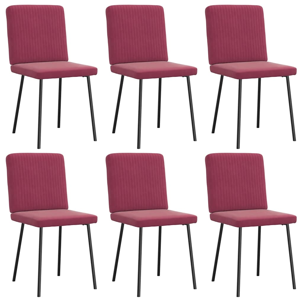 Eetkamerstoelen 6 st fluweel wijnrood is nu te koop bij PeponiXL, paradijselijk wonen!
