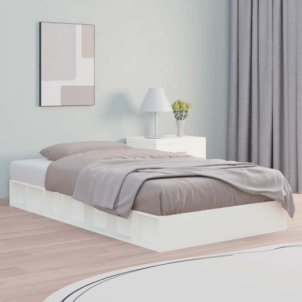 Bedframe massief hout wit 140x190 cm is nu te koop bij PeponiXL, paradijselijk wonen!