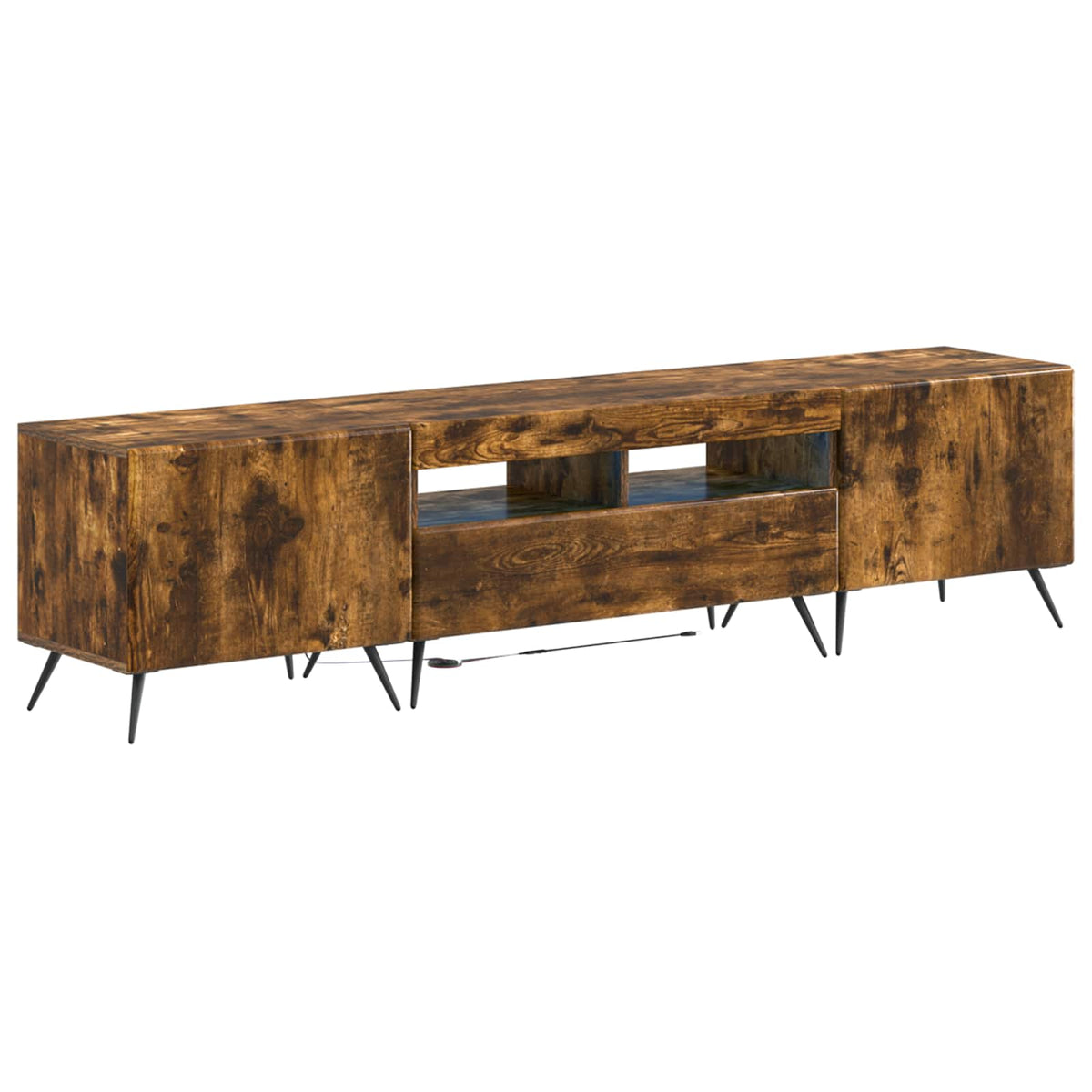 5-delige LED TV-kast Gerookt eiken Bewerkt hout is nu te koop bij PeponiXL, paradijselijk wonen!