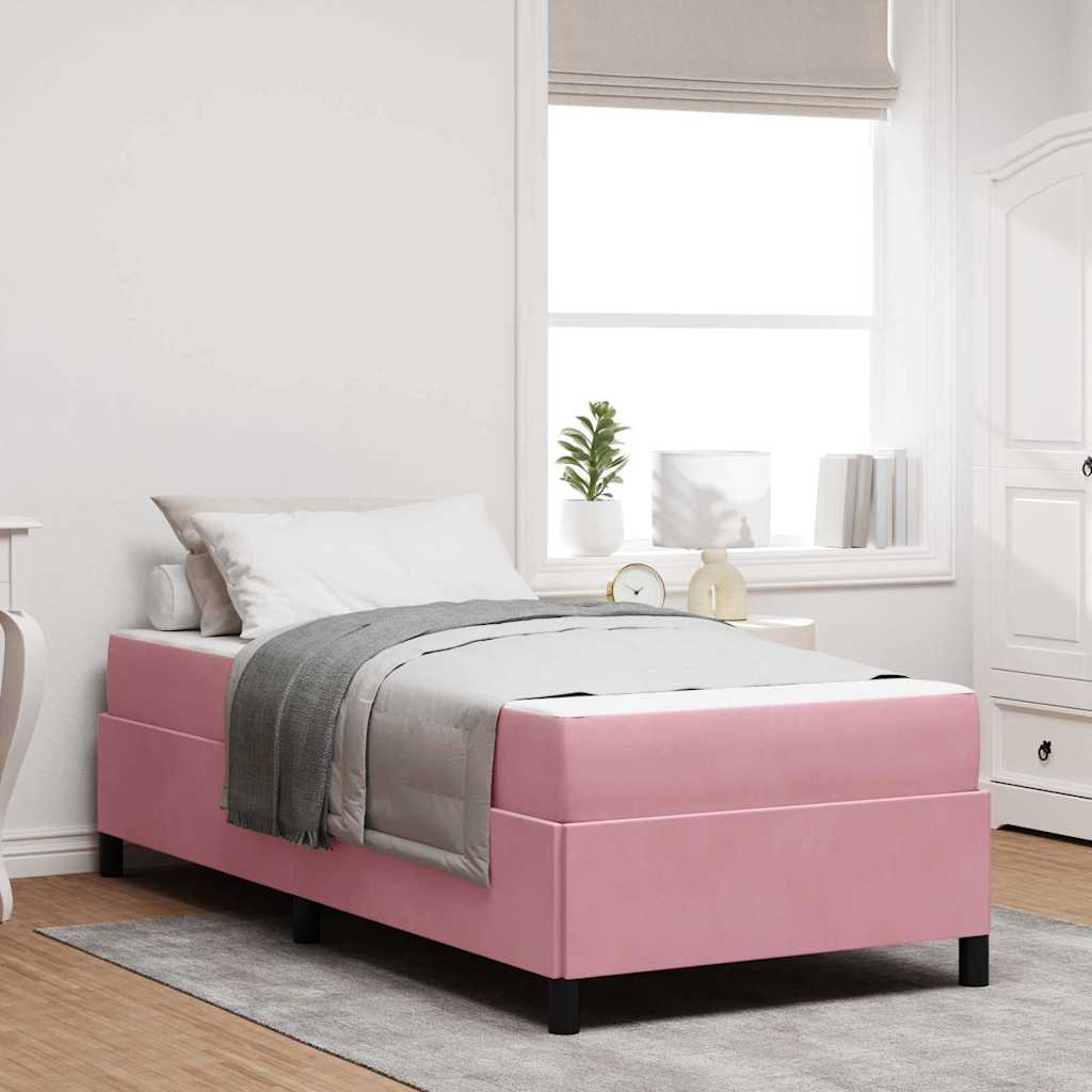 Bedframe met matras Roze 90 x 200 cm Stof is nu te koop bij PeponiXL, paradijselijk wonen!