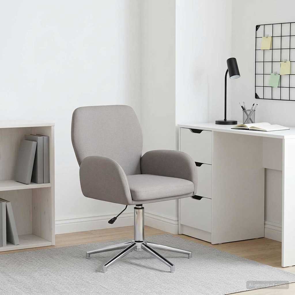 Draaischrijfstoel 54 x 58 x 90 cm Taupe Stof is nu te koop bij PeponiXL, paradijselijk wonen!