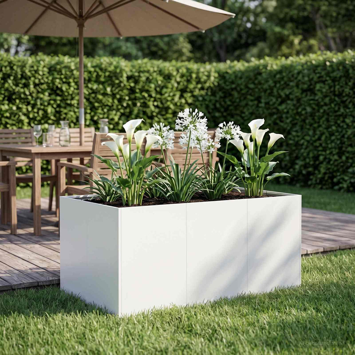 Plantenbak Wit 120 x 80 x 60 cm Koudgewalst staal is nu te koop bij PeponiXL, paradijselijk wonen!