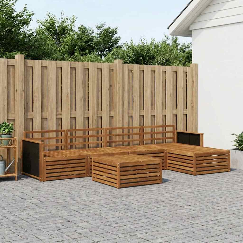 Buiten bankenset 6 pcs Naturel 79 x 79 x 37 cm is nu te koop bij PeponiXL, paradijselijk wonen!