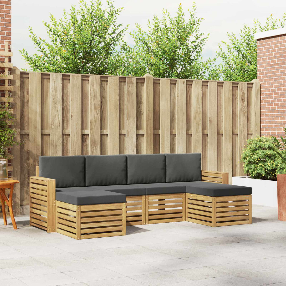 Buiten bankenset 6 pcs Wit en antracietkleurig is nu te koop bij PeponiXL, paradijselijk wonen!