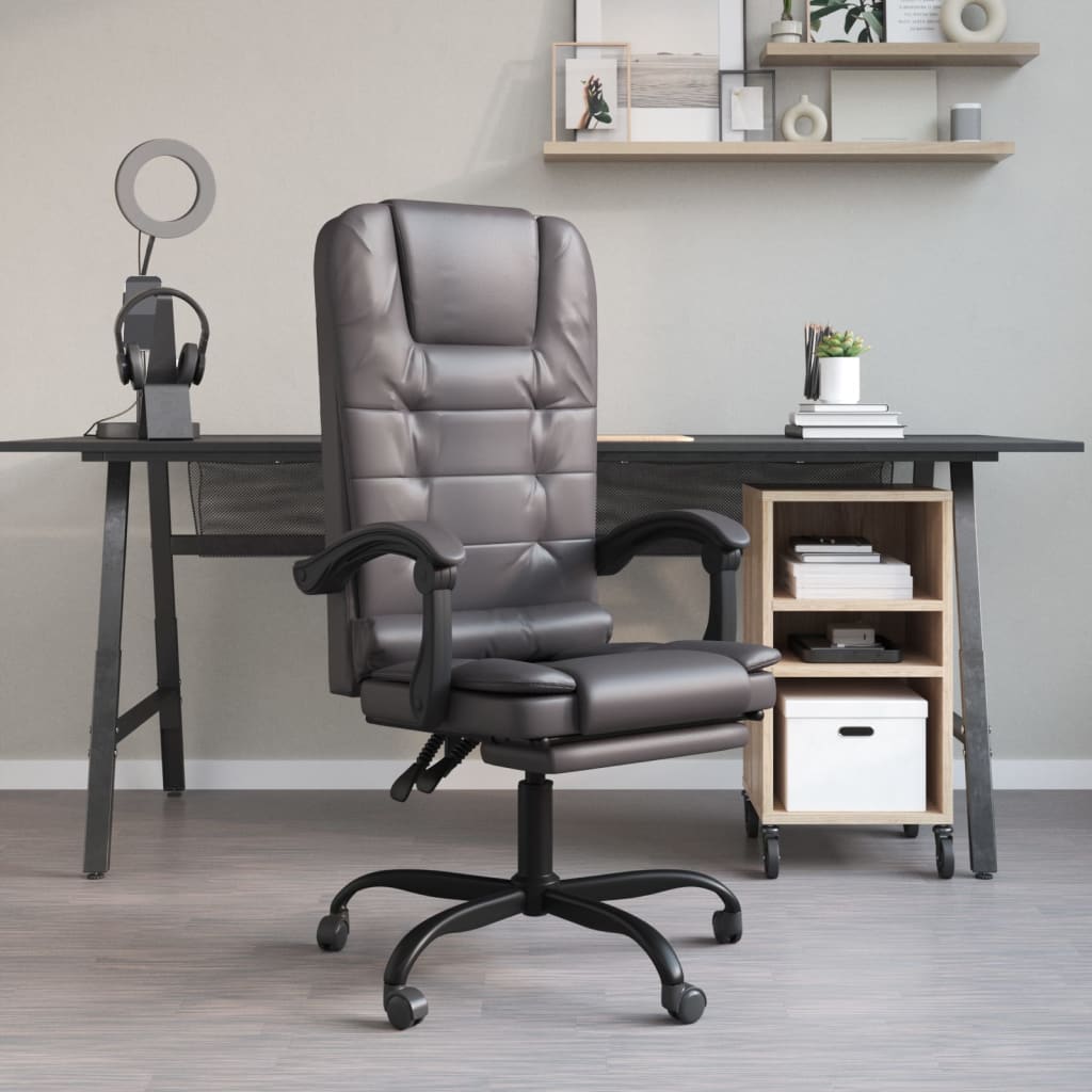Massage Relaxfauteuil voor op kantoor grijs kunstleer is nu te koop bij PeponiXL, paradijselijk wonen!