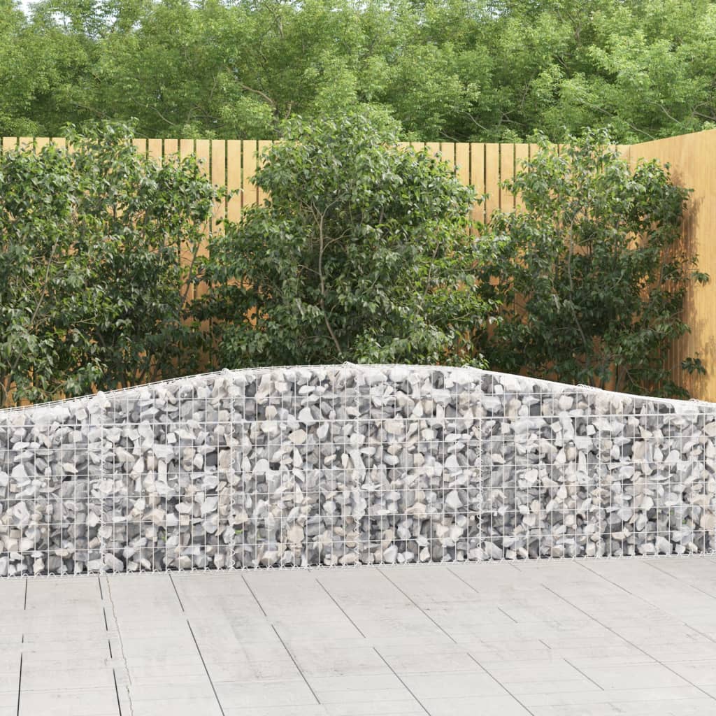 Schanskorven 4 st gewelfd 400x30x60/80 cm ijzer is nu te koop bij PeponiXL, paradijselijk wonen!