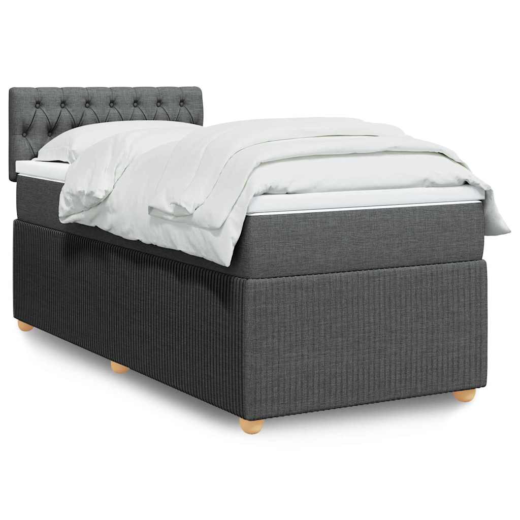 Boxspring met matras stof donkergrijs 80x200 cm is nu te koop bij PeponiXL, paradijselijk wonen!