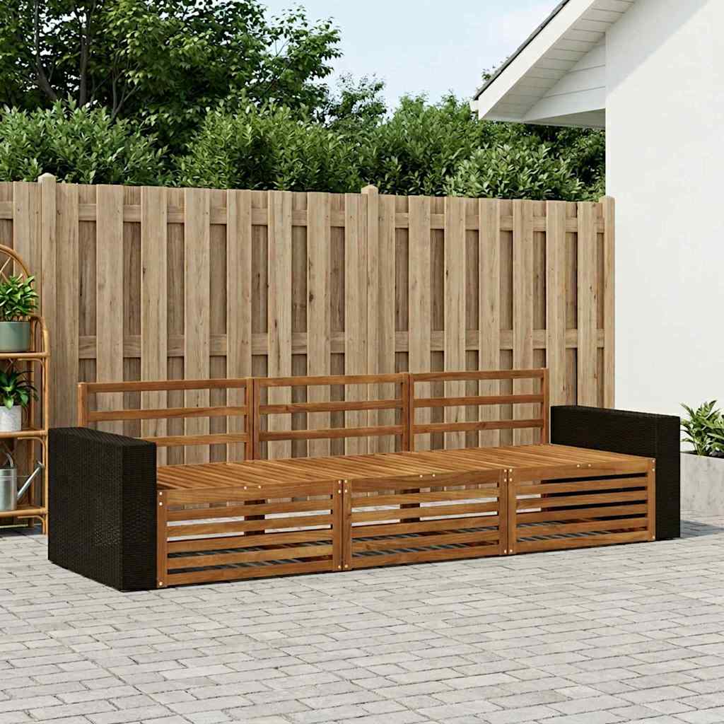 Buiten bankenset 3 pcs Naturel Massief Acaciahout is nu te koop bij PeponiXL, paradijselijk wonen!