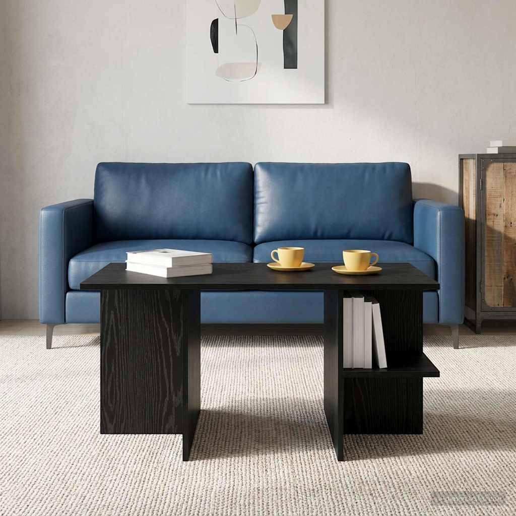 Salontafel Zwart eiken 87 x 50 x 45 cm Geconstrueerd hout is nu te koop bij PeponiXL, paradijselijk wonen!