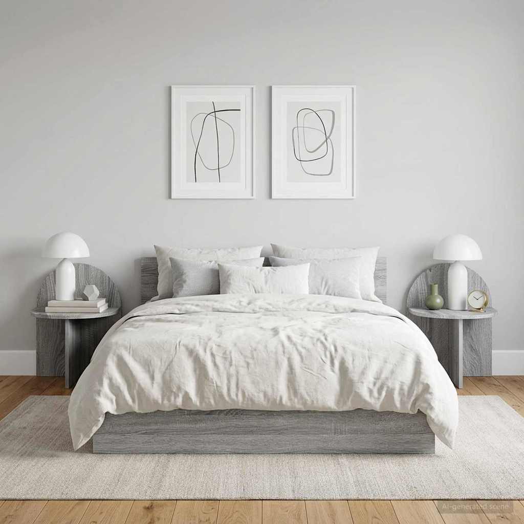 Nachtkastje 2 pcs Grijs sonoma 40 x 35,5 x 45,5 cm is nu te koop bij PeponiXL, paradijselijk wonen!