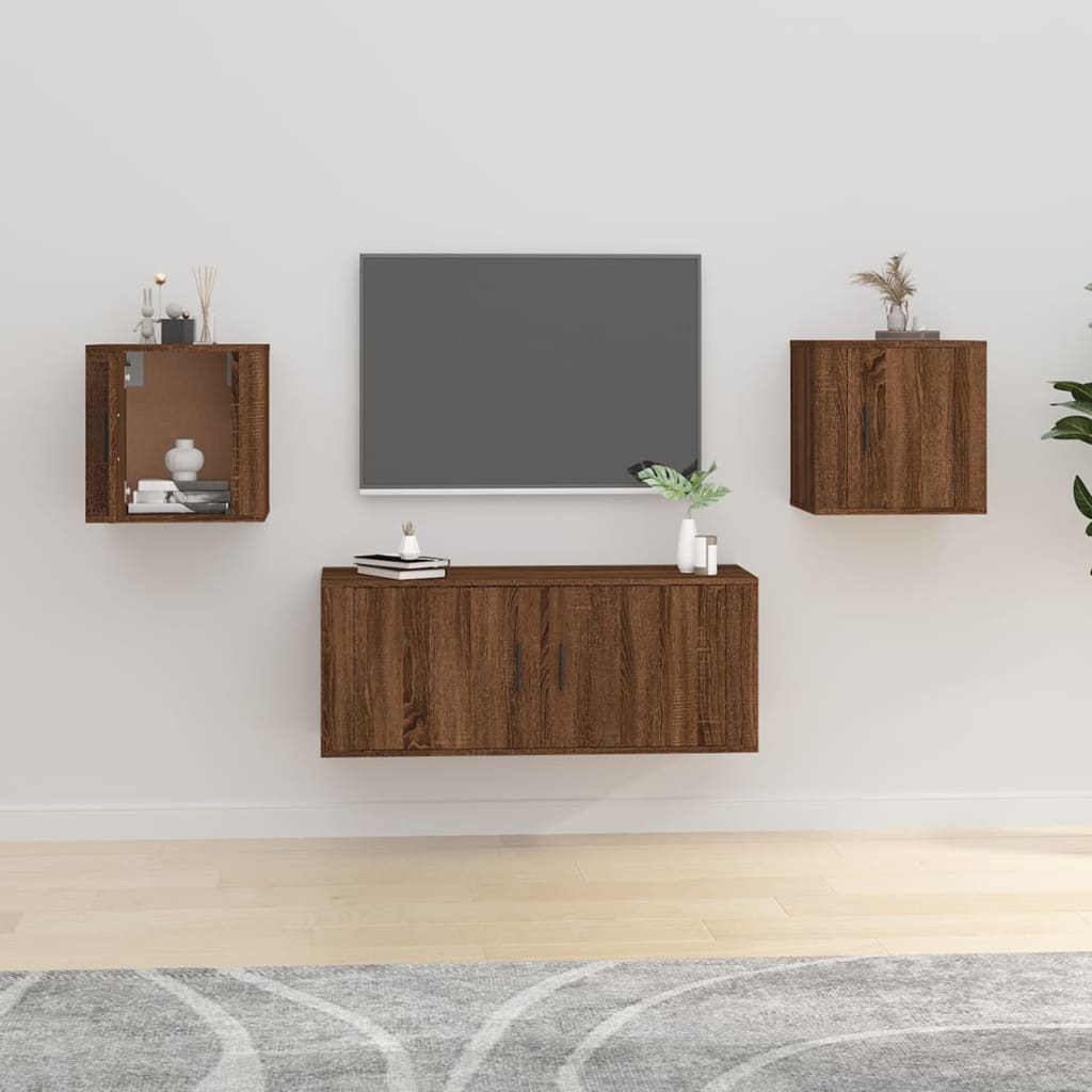 Tv-wandmeubels 2 st 40x34,5x40 cm bruin eikenkleur is nu te koop bij PeponiXL, paradijselijk wonen!