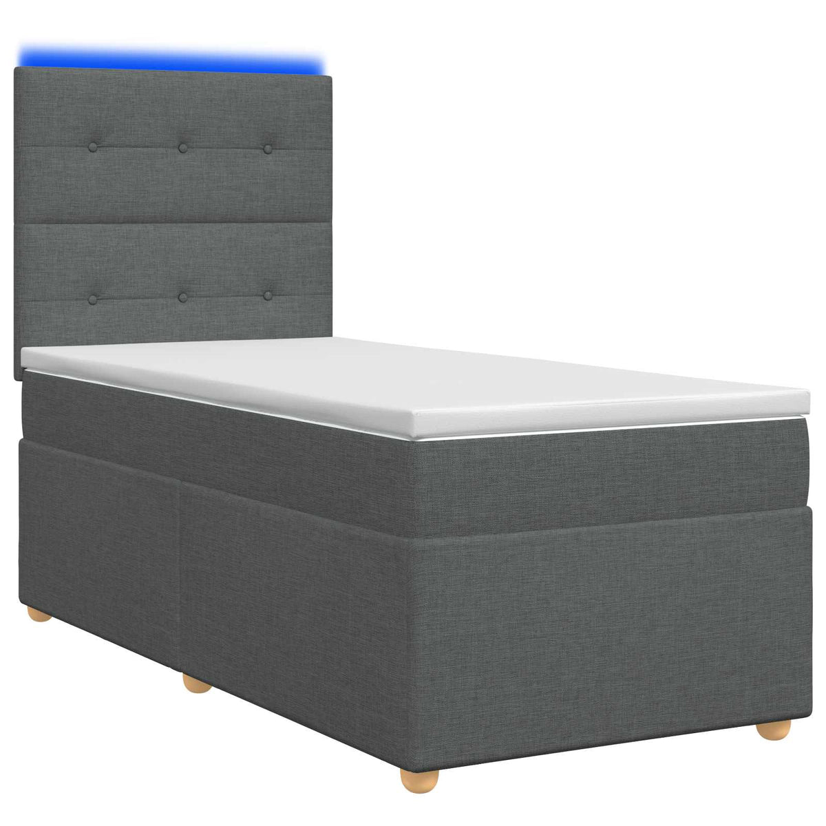 Boxspringbed met matras Donkergrijs 80 x 200 cm Stof is nu te koop bij PeponiXL, paradijselijk wonen!