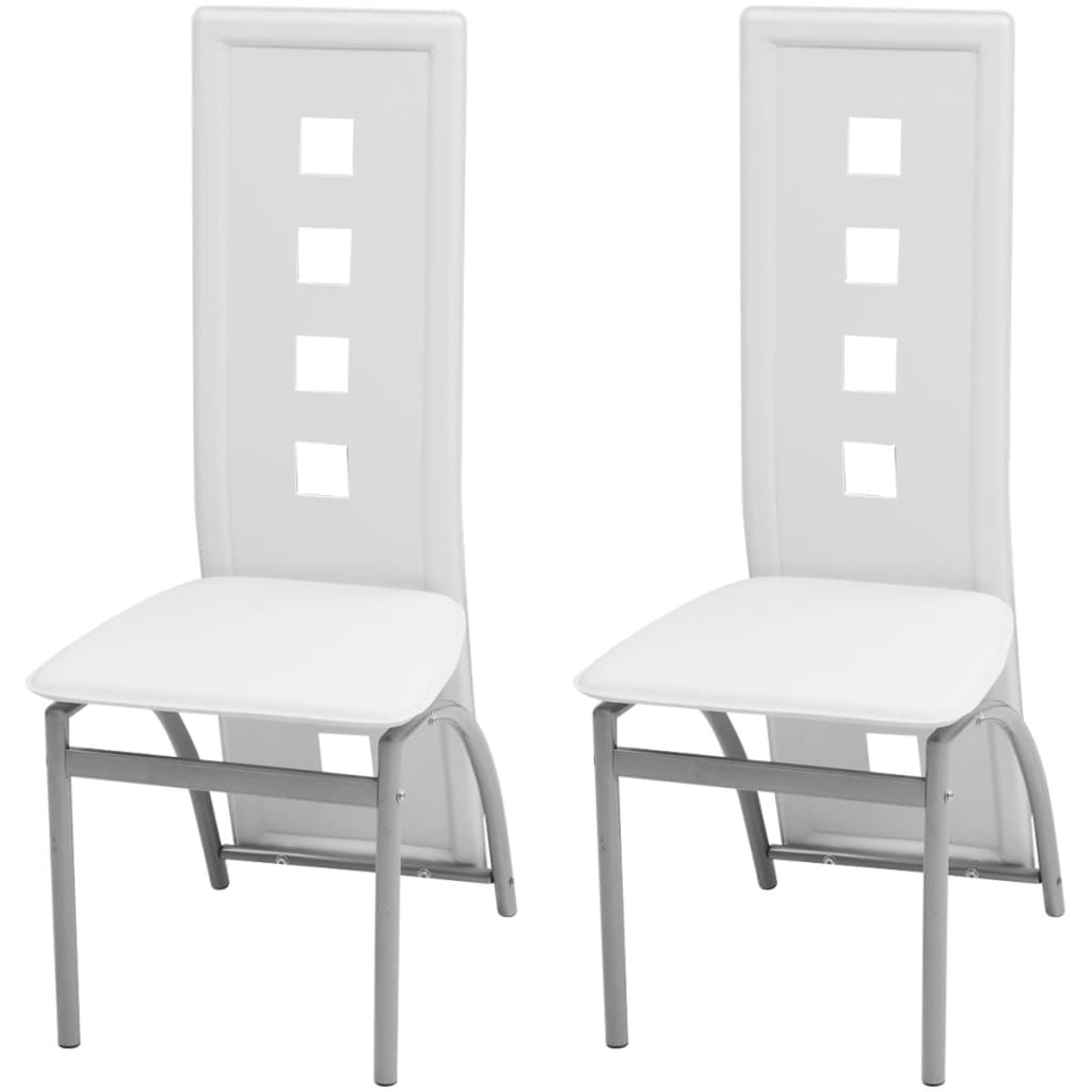 Eetkamerstoelen 2 st kunstleer wit is nu te koop bij PeponiXL, paradijselijk wonen!