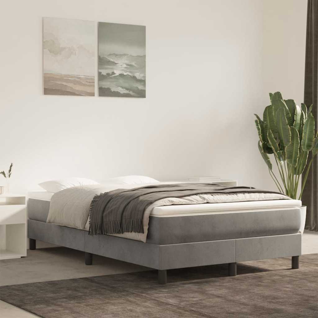 Pocketveringmatras medium 120x220x20 cm fluweel lichtgrijs is nu te koop bij PeponiXL, paradijselijk wonen!