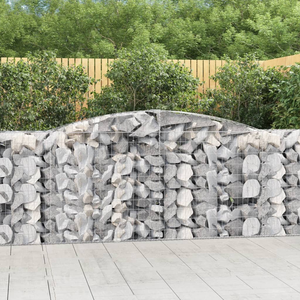 Schanskorven 5 st gewelfd 400x50x100/120 cm ijzer is nu te koop bij PeponiXL, paradijselijk wonen!