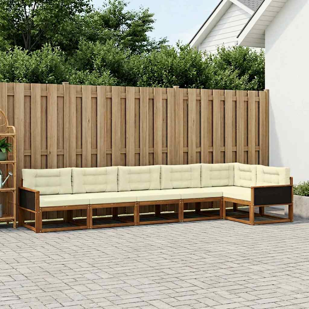 Buiten bankenset met kussen 6 pcs Natuurlijk en Crème is nu te koop bij PeponiXL, paradijselijk wonen!