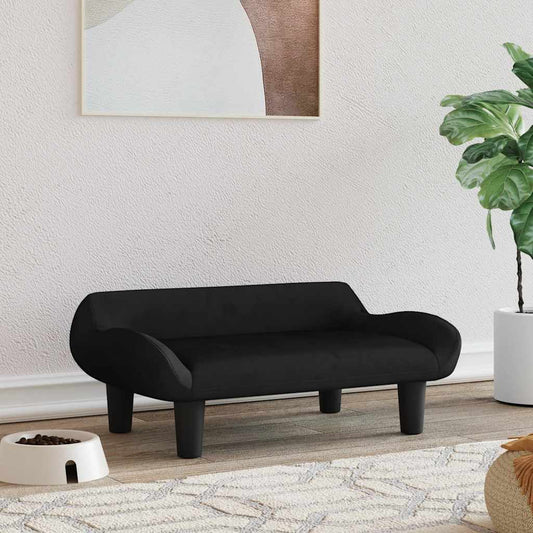 Hondenmand 70x40x24 cm fluweel zwart is nu te koop bij PeponiXL, paradijselijk wonen!