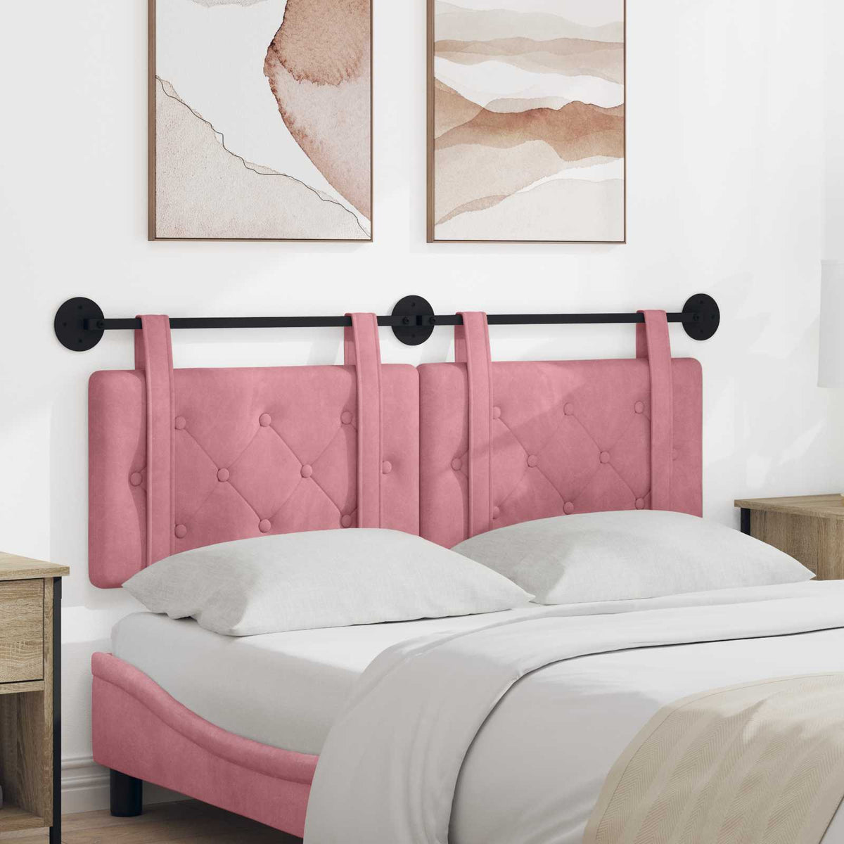 Hangend hoofdbord Roze Fluweel is nu te koop bij PeponiXL, paradijselijk wonen!