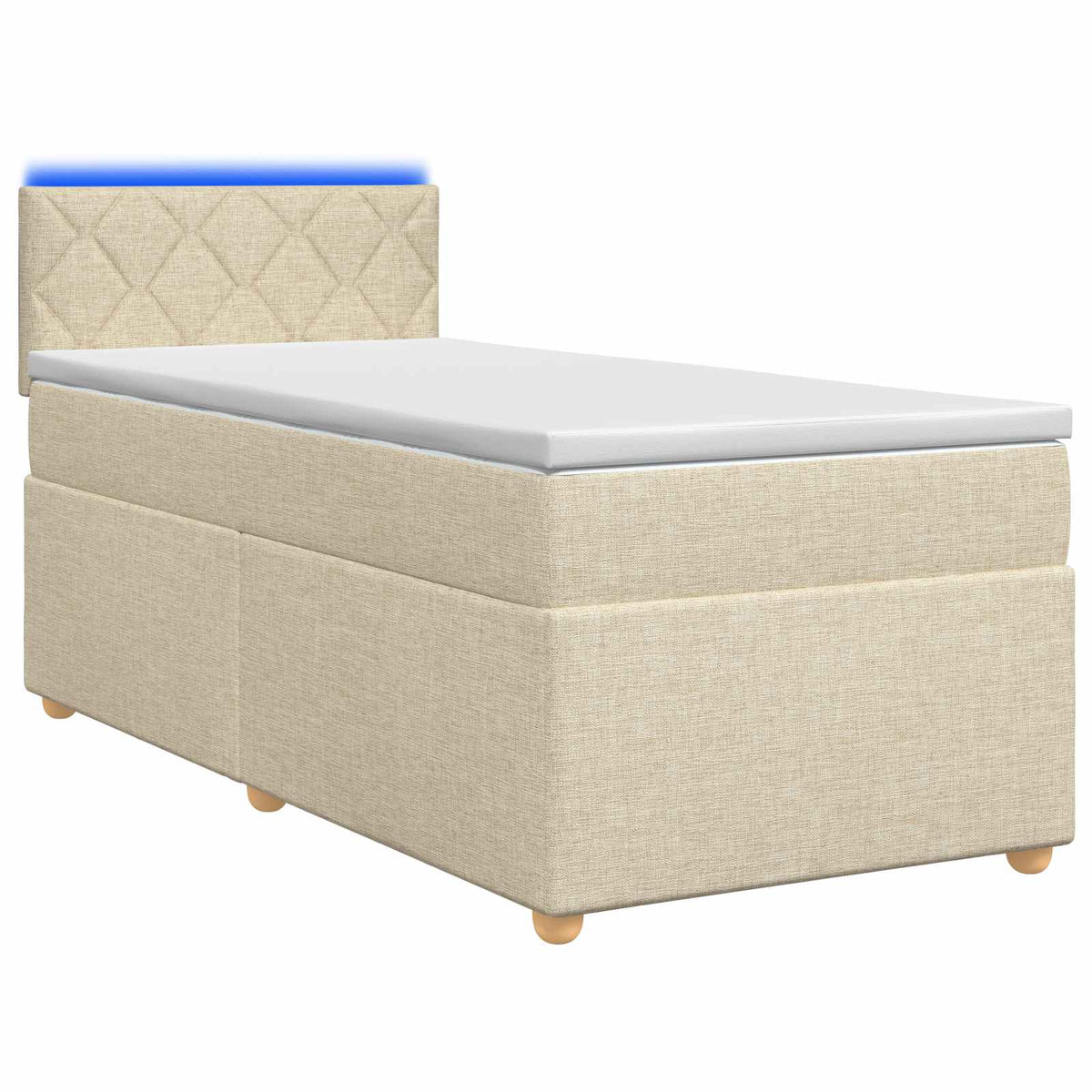 Boxspringbed met matras Crèmekleurig 80 x 200 cm Stof is nu te koop bij PeponiXL, paradijselijk wonen!