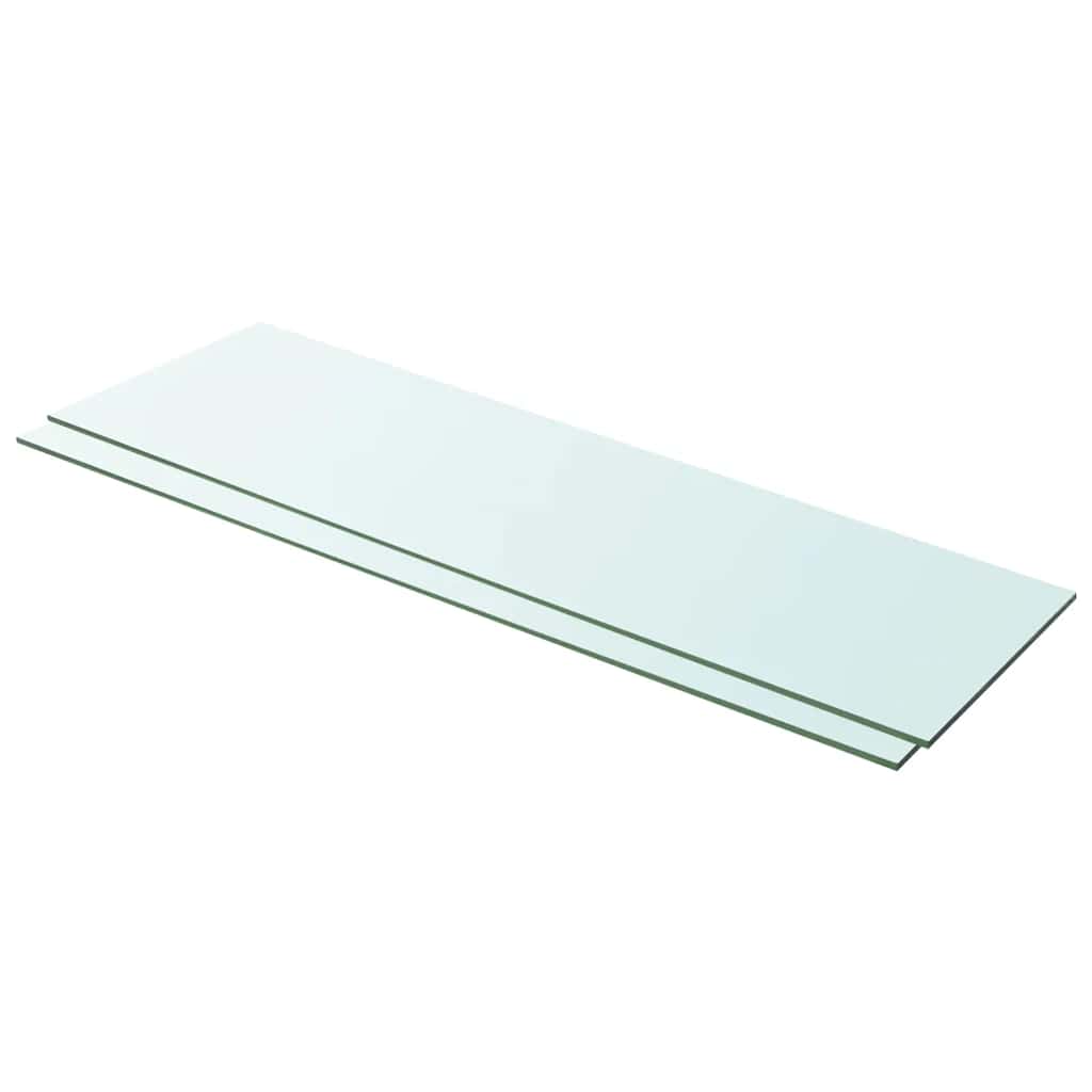 Schappen 2 st 100x30 cm glas transparant is nu te koop bij PeponiXL, paradijselijk wonen!