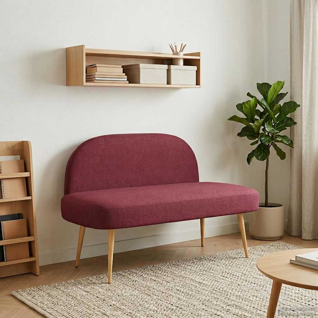 Beklede bank met rugleuning Wijnrood 110 x 60 x 76 cm Polyester is nu te koop bij PeponiXL, paradijselijk wonen!