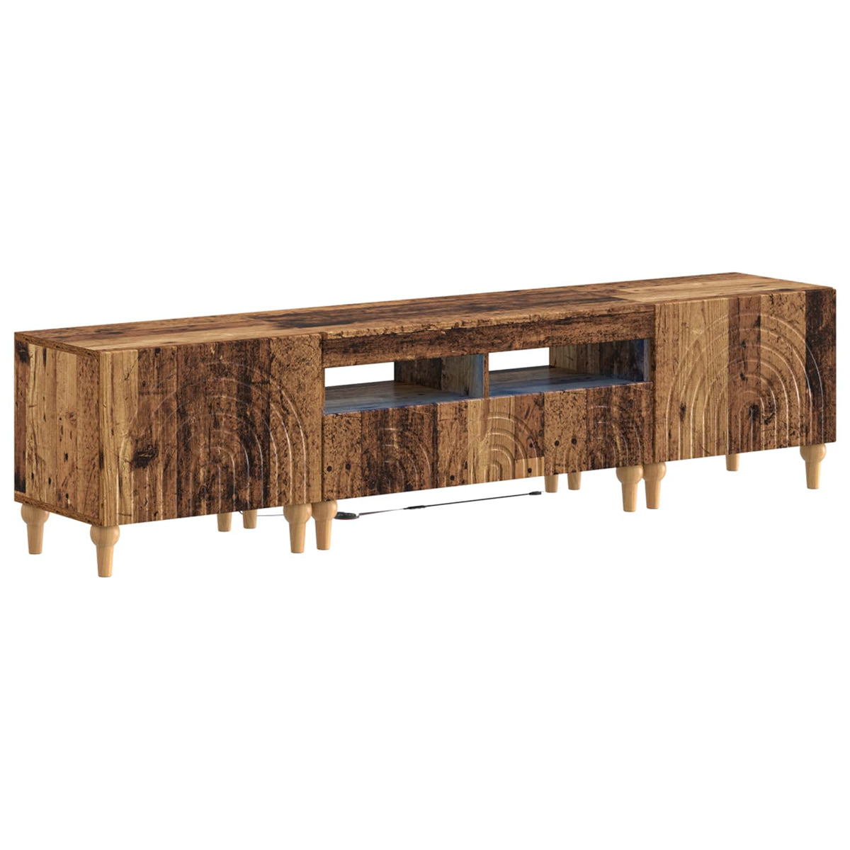 3-delige LED TV-kast Oud hout Bewerkt hout is nu te koop bij PeponiXL, paradijselijk wonen!