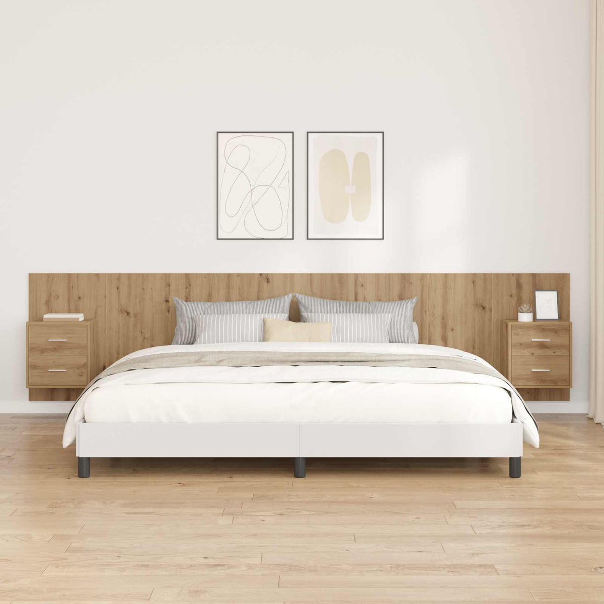 Hoofdbord Met Kast met lade 3 pcs Artisan Eiken Bewerkt hout is nu te koop bij PeponiXL, paradijselijk wonen!