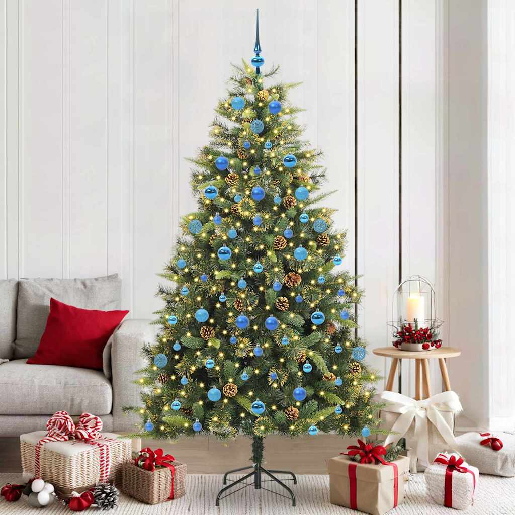 Kunstmatige Scharnier Kerstboom met Cones Groen 210 cm is nu te koop bij PeponiXL, paradijselijk wonen!
