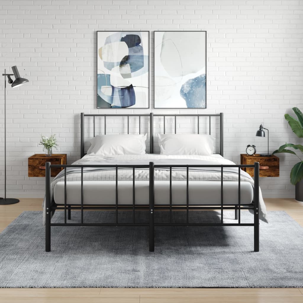 Nachtkastjes 2 st wandgemonteerd 35x35x20 cm gerookt eikenkleur is nu te koop bij PeponiXL, paradijselijk wonen!