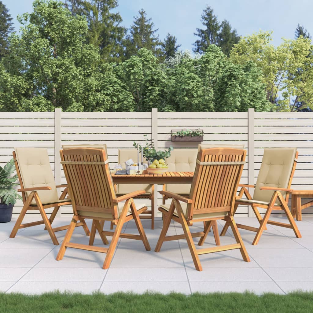 Tuinstoelen 6 st verstelbaar met kussens massief teakhout is nu te koop bij PeponiXL, paradijselijk wonen!