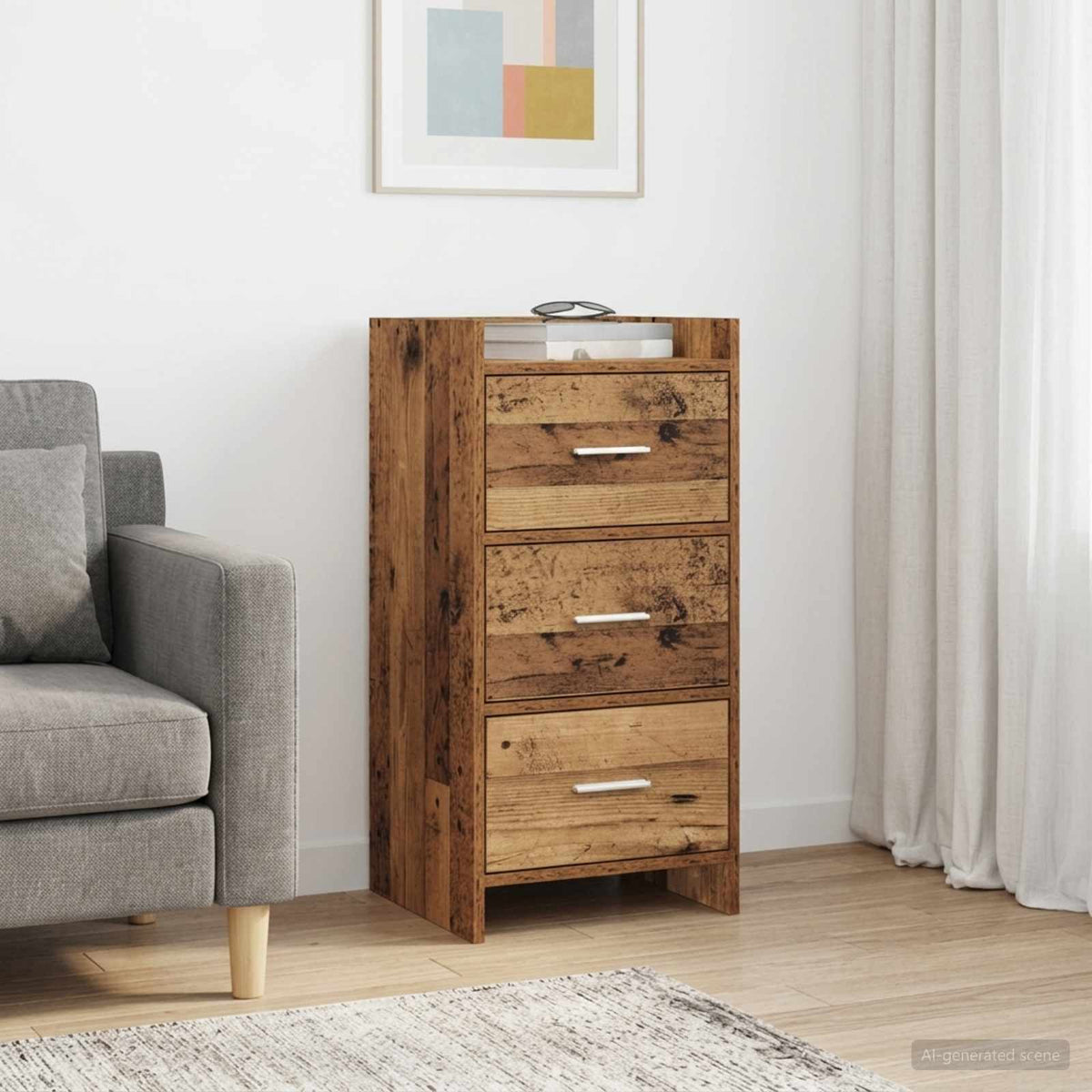Dressoir Oud hout 40 x 36 x 80 cm Bewerkt hout is nu te koop bij PeponiXL, paradijselijk wonen!