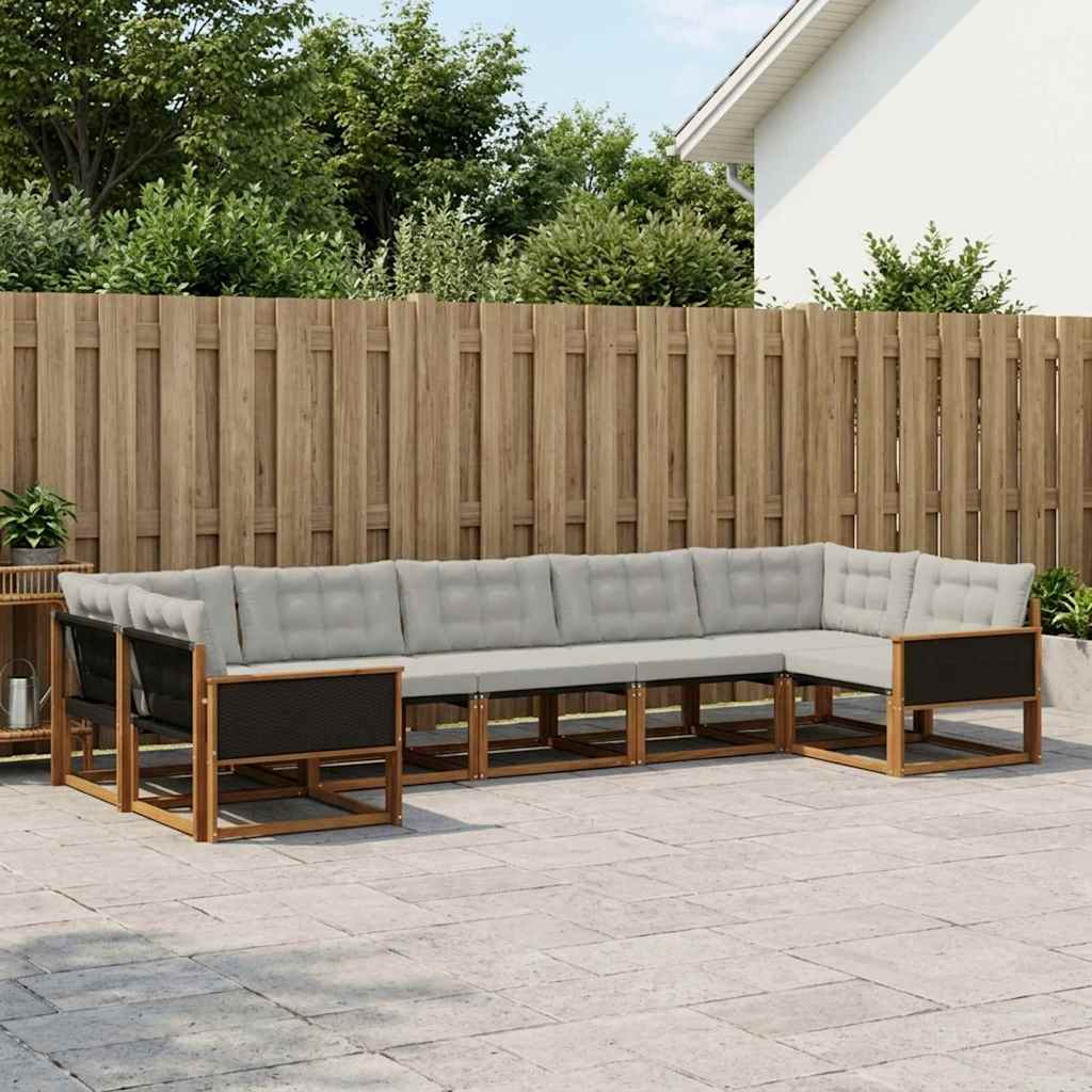 Buiten bankenset met kussen 7 pcs Naturel en lichtgrijs is nu te koop bij PeponiXL, paradijselijk wonen!