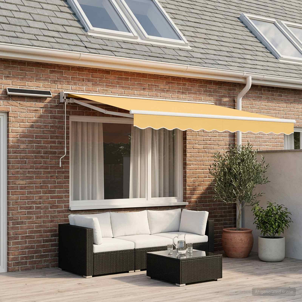 Elektrisch Uittrekbaar Zonnescherm Zand 3,5 x 2 m is nu te koop bij PeponiXL, paradijselijk wonen!