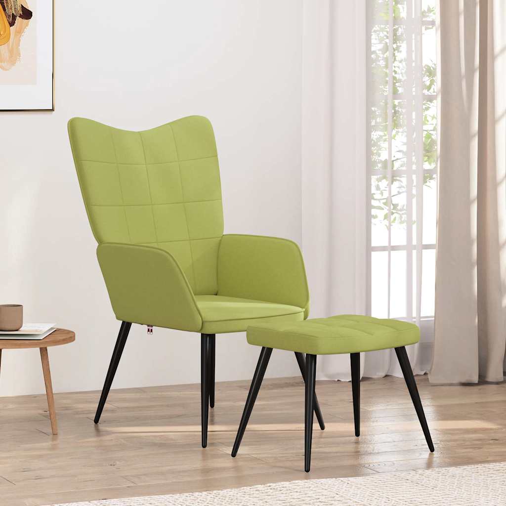 Relaxstoel met voetenbank stof groen is nu te koop bij PeponiXL, paradijselijk wonen!