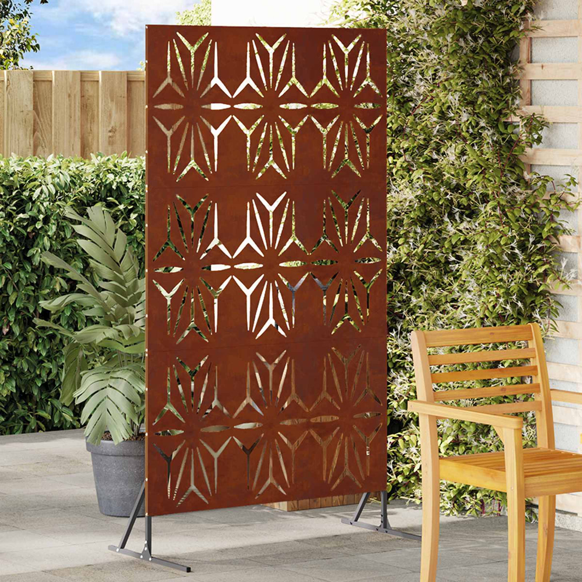 Privacyscherm Grijs 100 x 50 x 180 cm Cortenstaal is nu te koop bij PeponiXL, paradijselijk wonen!