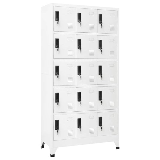 Lockerkast 90x40x180 cm staal wit is nu te koop bij PeponiXL, paradijselijk wonen!