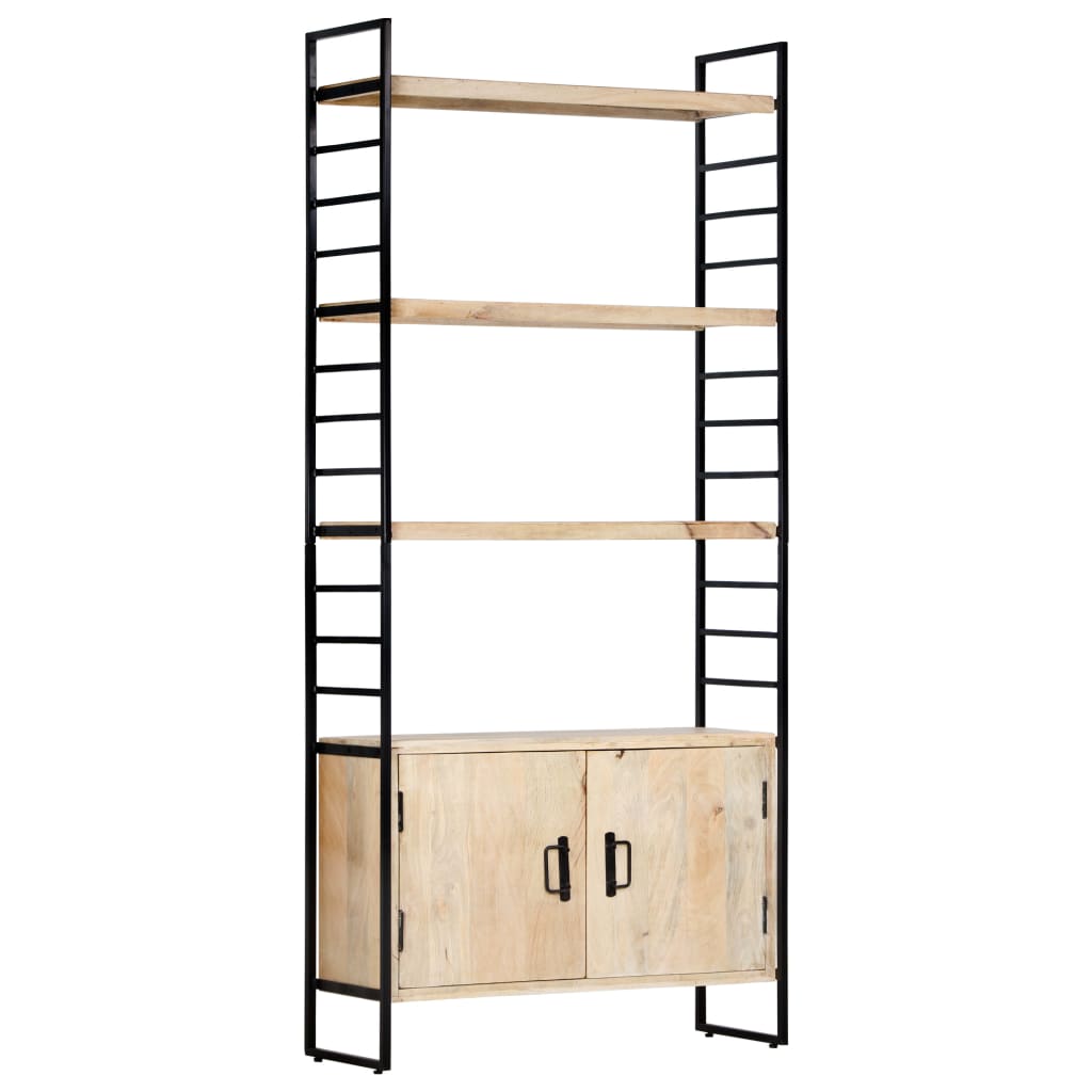 Boekenkast met 4 schappen 80x30x180 cm massief mangohout is nu te koop bij PeponiXL, paradijselijk wonen!