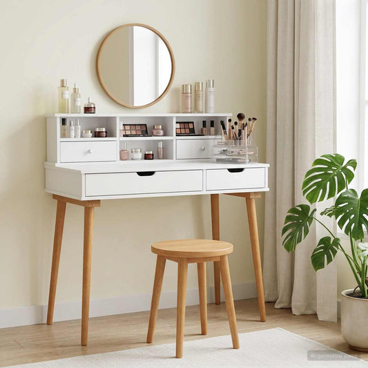Toilettafel Set FAUSKE 2 pcs Wit 100 x 50 x 103,5 cm is nu te koop bij PeponiXL, paradijselijk wonen!