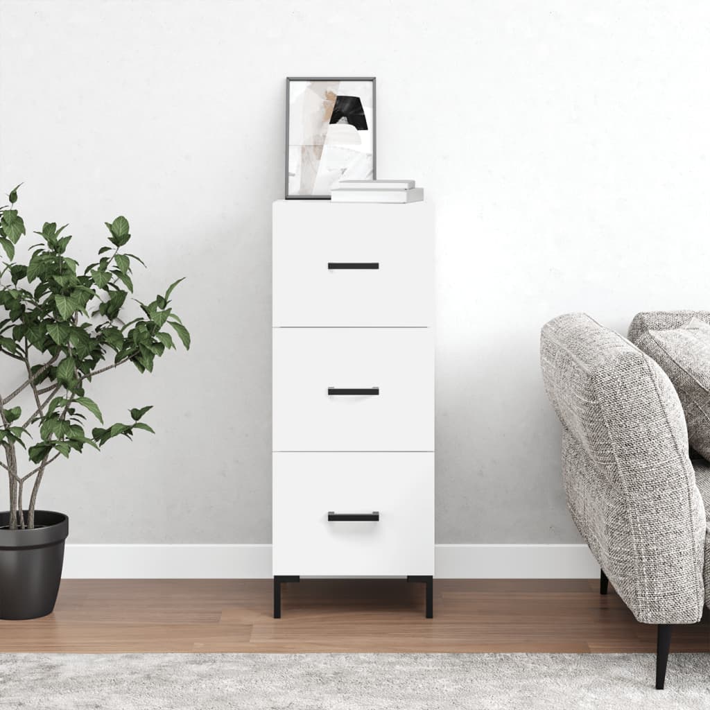 Dressoir 34,5x34x90 cm bewerkt hout wit is nu te koop bij PeponiXL, paradijselijk wonen!