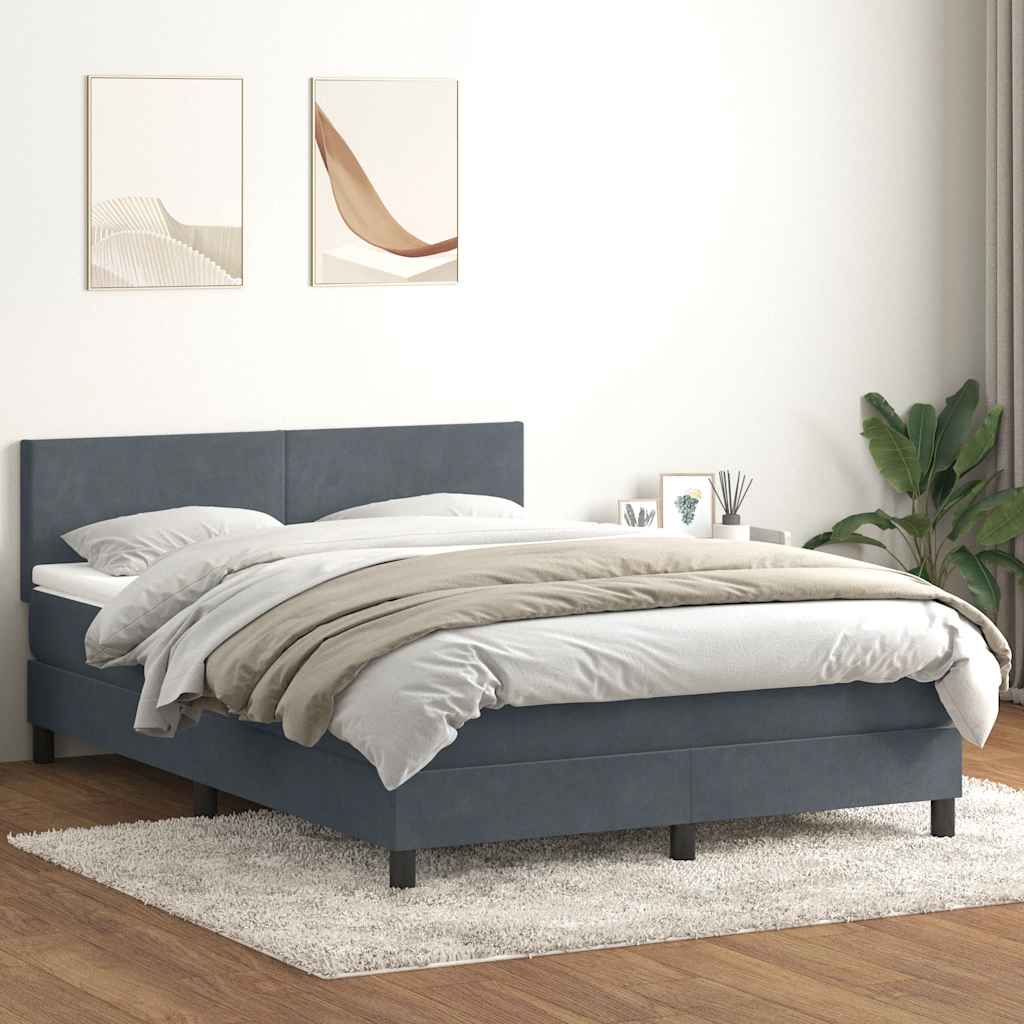 Boxspring met matras fluweel donkergrijs 160x210 cm is nu te koop bij PeponiXL, paradijselijk wonen!