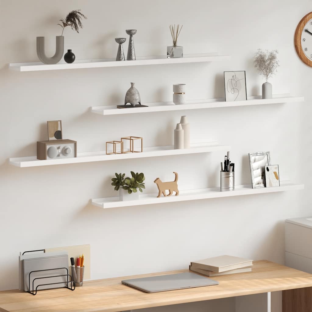 Wandschappen 4 st 100x9x3 cm wit is nu te koop bij PeponiXL, paradijselijk wonen!