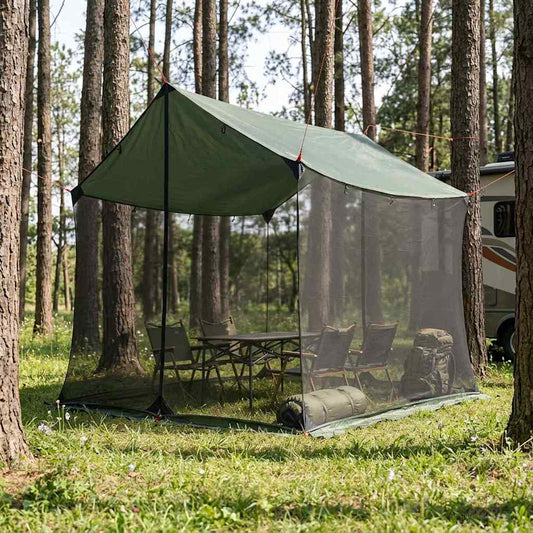 Campingzeil met gaaswanden Legergroen 270 x 210 x 210 cm is nu te koop bij PeponiXL, paradijselijk wonen!