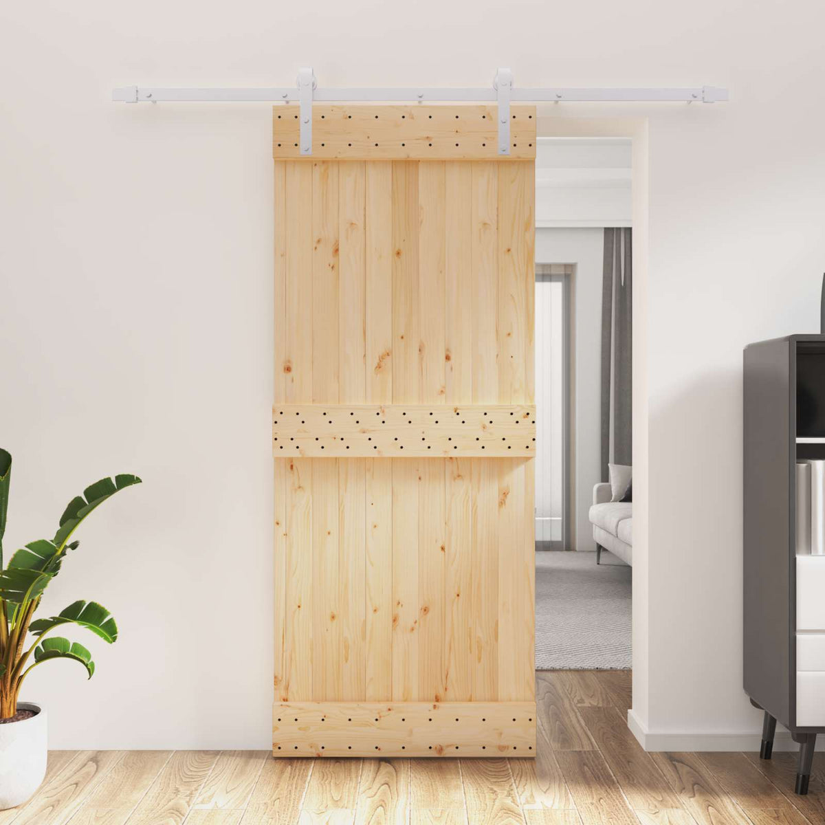 Schuifdeur Natuurlijk en Wit 85 x 210 cm Massief Grenenhout is nu te koop bij PeponiXL, paradijselijk wonen!