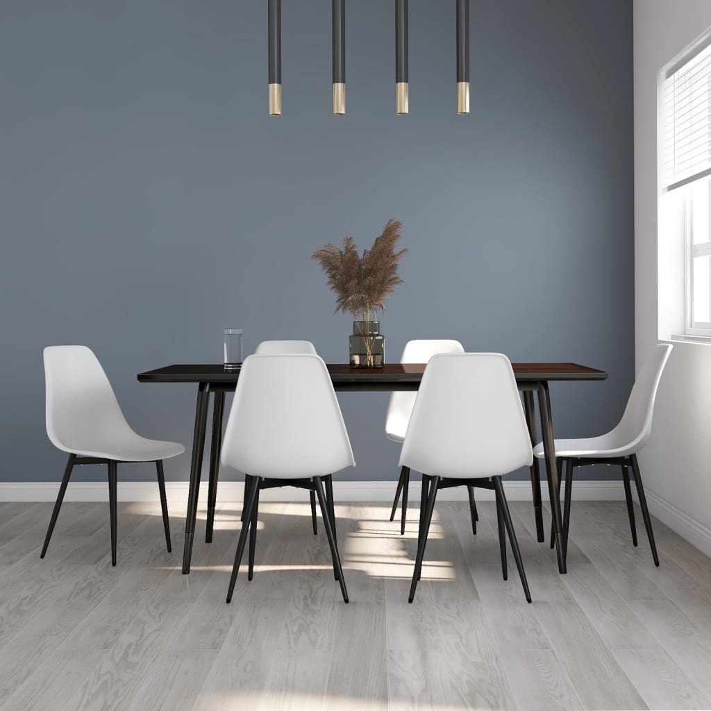Eetkamerstoelen 6 st PP wit is nu te koop bij PeponiXL, paradijselijk wonen!